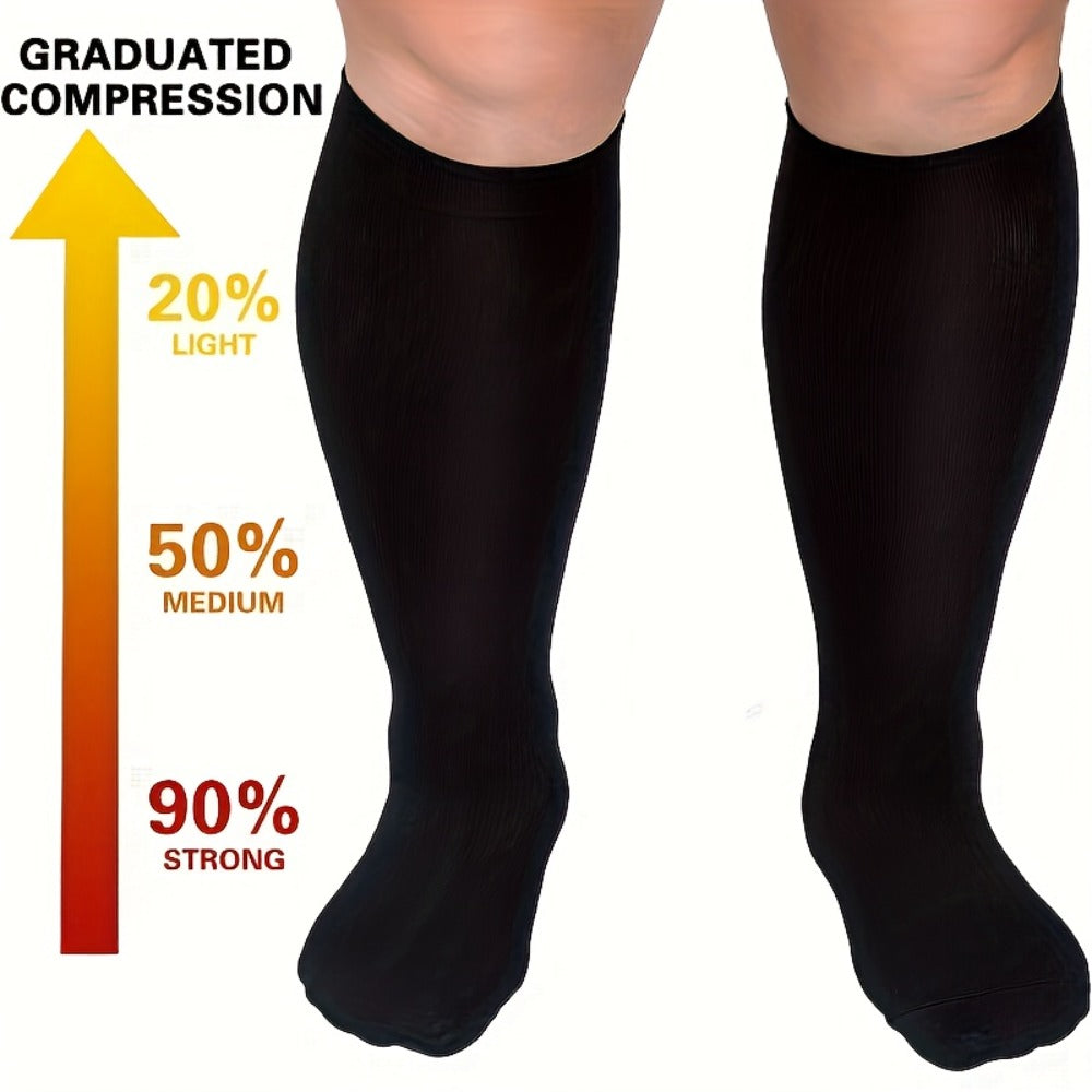 Plus Size Compression Socks 2 Pairs High Elasticity Sports Fitness Oversized Socks for Men for Entryways, Bedrooms and Living Spaces