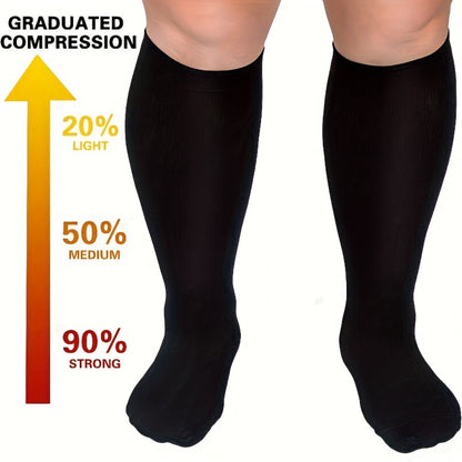 Plus Size Compression Socks 2 Pairs High Elasticity Sports Fitness Oversized Socks for Men for Entryways, Bedrooms and Living Spaces