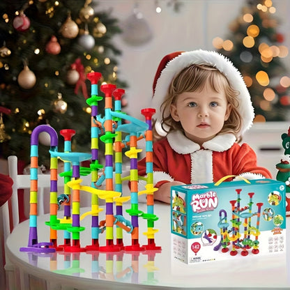 Marble Run Set Building Blocks for Kids 112/147pcs with Glass Marbles with the Listed Color, Size or Set Options for Everyday Use