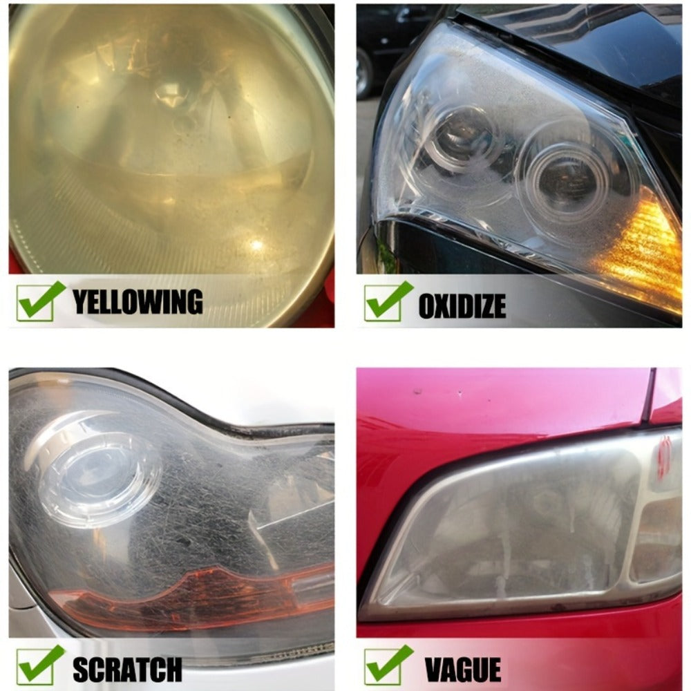 Car Headlight Restoration Kit 300ml – Polishing Paste for Yellowed Oxidized Foggy Headlamps | Scratch Repair & Clarity Refurbish Agent |