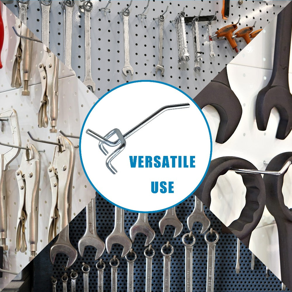 Pegboard Hooks 60pcs Stainless Steel 2 Inch Single Hole – 1-Inch Spacing Board Hooks for Tool Organization in Garage Workshop Warehouse