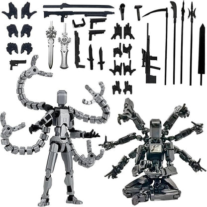 3D Printed Action Figure Set 2pcs T13 – 5.5 Inch Assembled Collectible Desktop Ornament Toy Figures for Game Enthusiasts