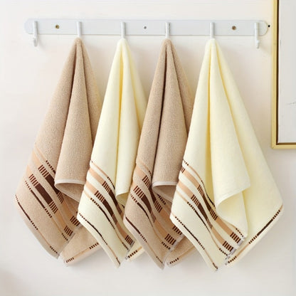 Towel Set 4-Pack Pure Cotton Face Towels in Camel, Beige Yellow or Mixed Colors for Home and Spa