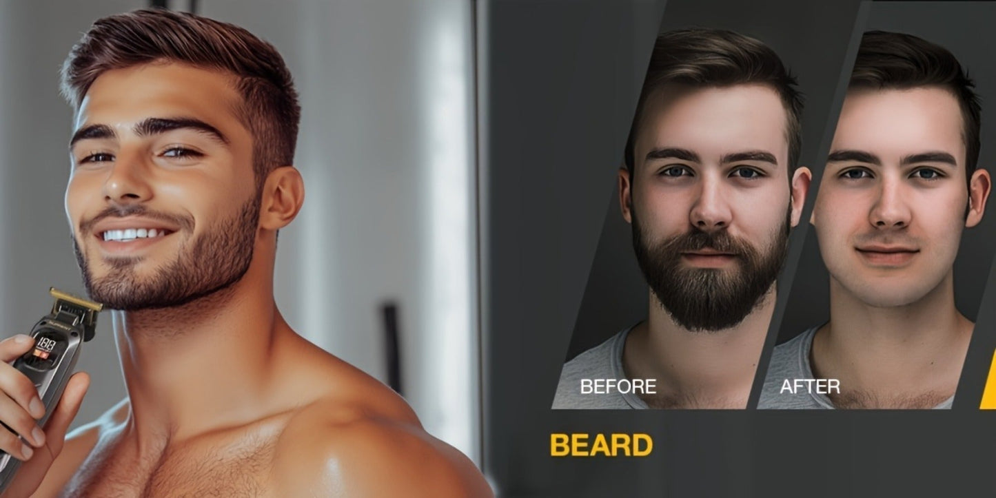 Hair Clippers & Beard Trimmer Set for Men - SUPRENT Professional Cordless Grooming Kit with T-Blade Trimmer
