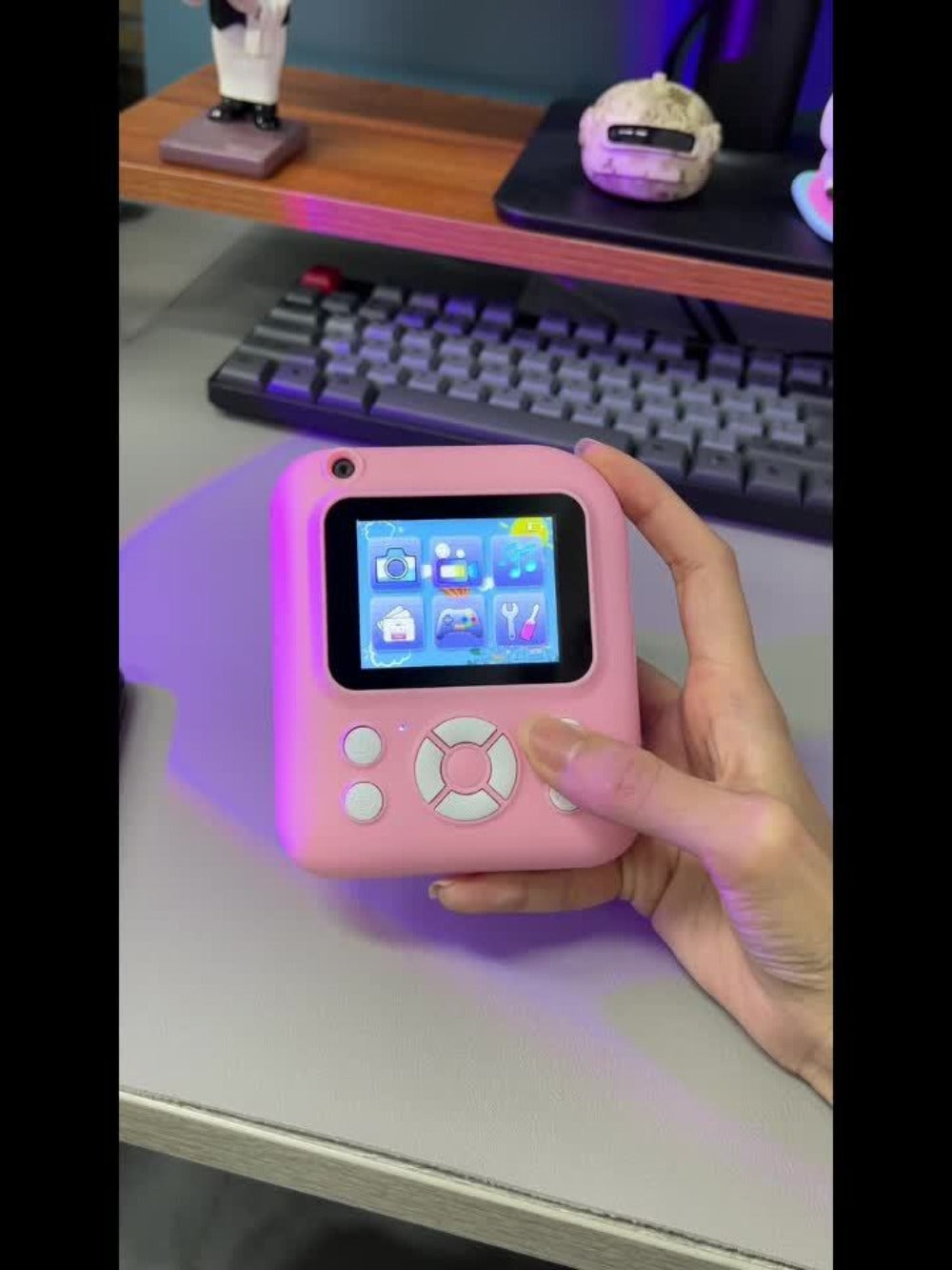 Kids Instant Print Camera 3-in-1 with MP3 & Games, 10x Zoom, 2.4" HD Screen, 32GB Card, Prints Photos in 1 Second
