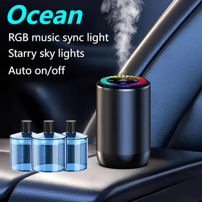 Car Air Freshener Starry-Light Rechargeable Diffuser with 11 One- and Three-Bottle Fragrance Bundle Options