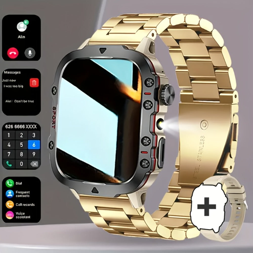 Smartwatch Men's Outdoor LED backlit touchscreen with Wireless Calling & LED Display, USB Charging, Multiple Sport Modes, Heart Rate