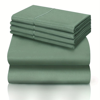 Bed Sheet Set California King 6-Piece Microfiber with 18-Inch Pocket and Sixteen Solid Color Choices