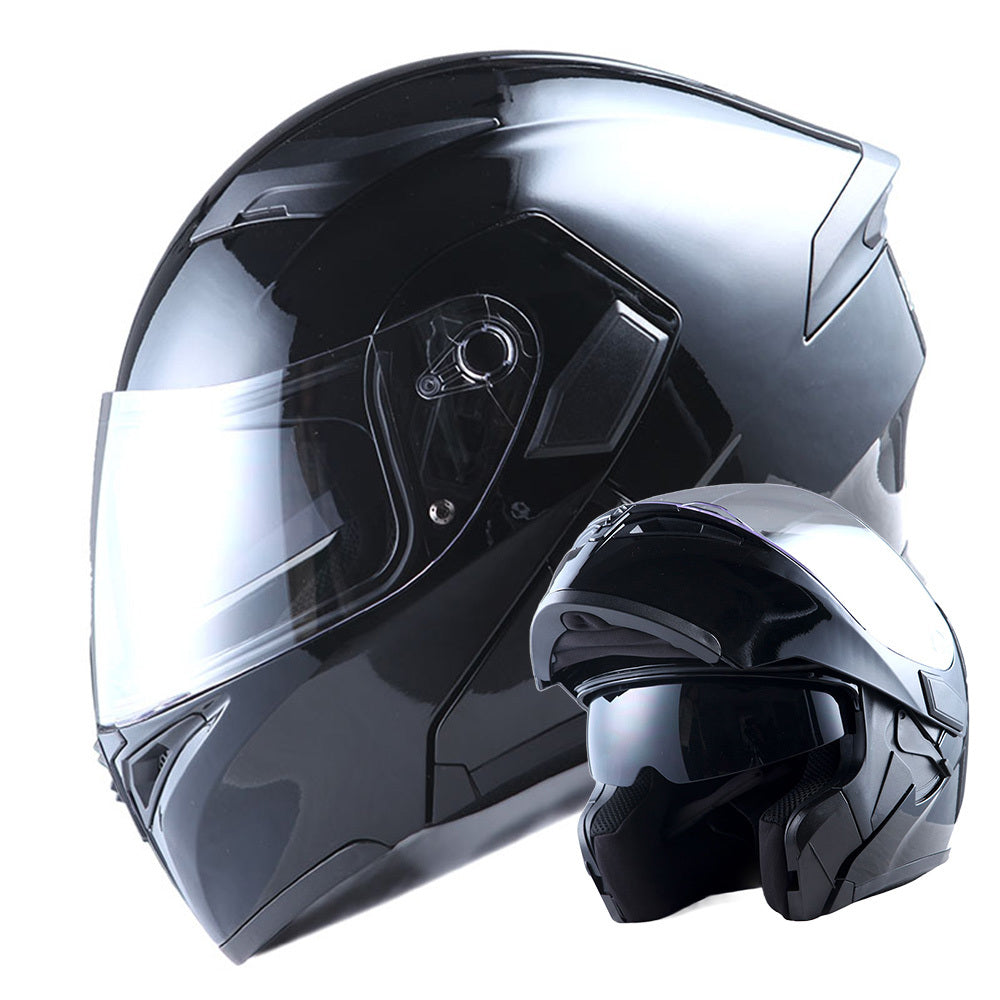 Motorcycle Helmet Modular Flip-Up Full-Face Shell with Dual Visors, S-XL Sizes and Arrow, Storm or Glossy Styles