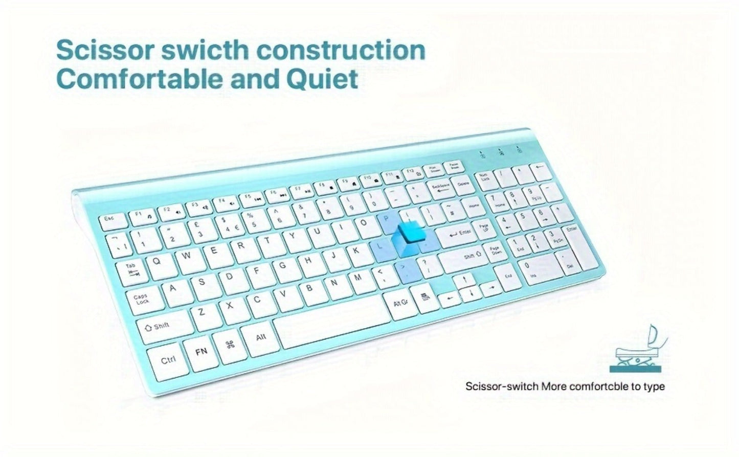 2.4G Wireless Keyboard and Mouse Combo Ultra-Thin Slim Full Size with Numpad Silent Keys Plug for an Everyday Personal Care Routine