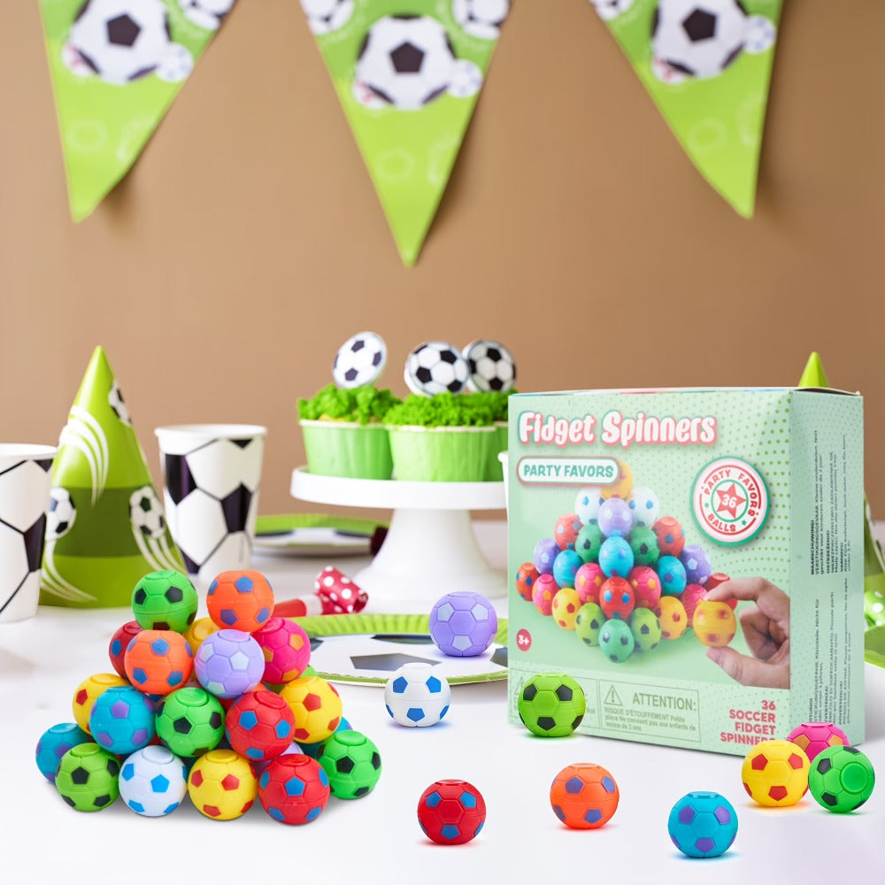 Soccer Fidget Spinners 72 Pack Bulk with the Listed Color, Size or Set Options for Everyday Carry