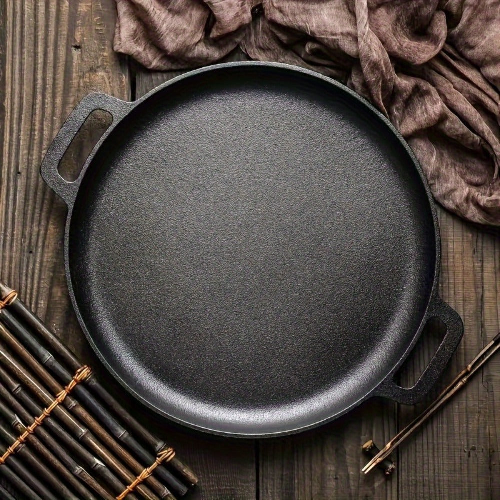 Pre-Seasoned Cast Iron Pan Set – Non-Stick Multifunctional Skillet for Pizza Home Kitchen Outdoor Cooking