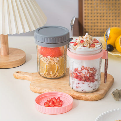 Overnight Oats Cups with Flip-Top Lids Meal Prep Jars Portable Containers for Cereal Yogurt Smoothies On-the-Go Meals Set of 4 or 6 Packs