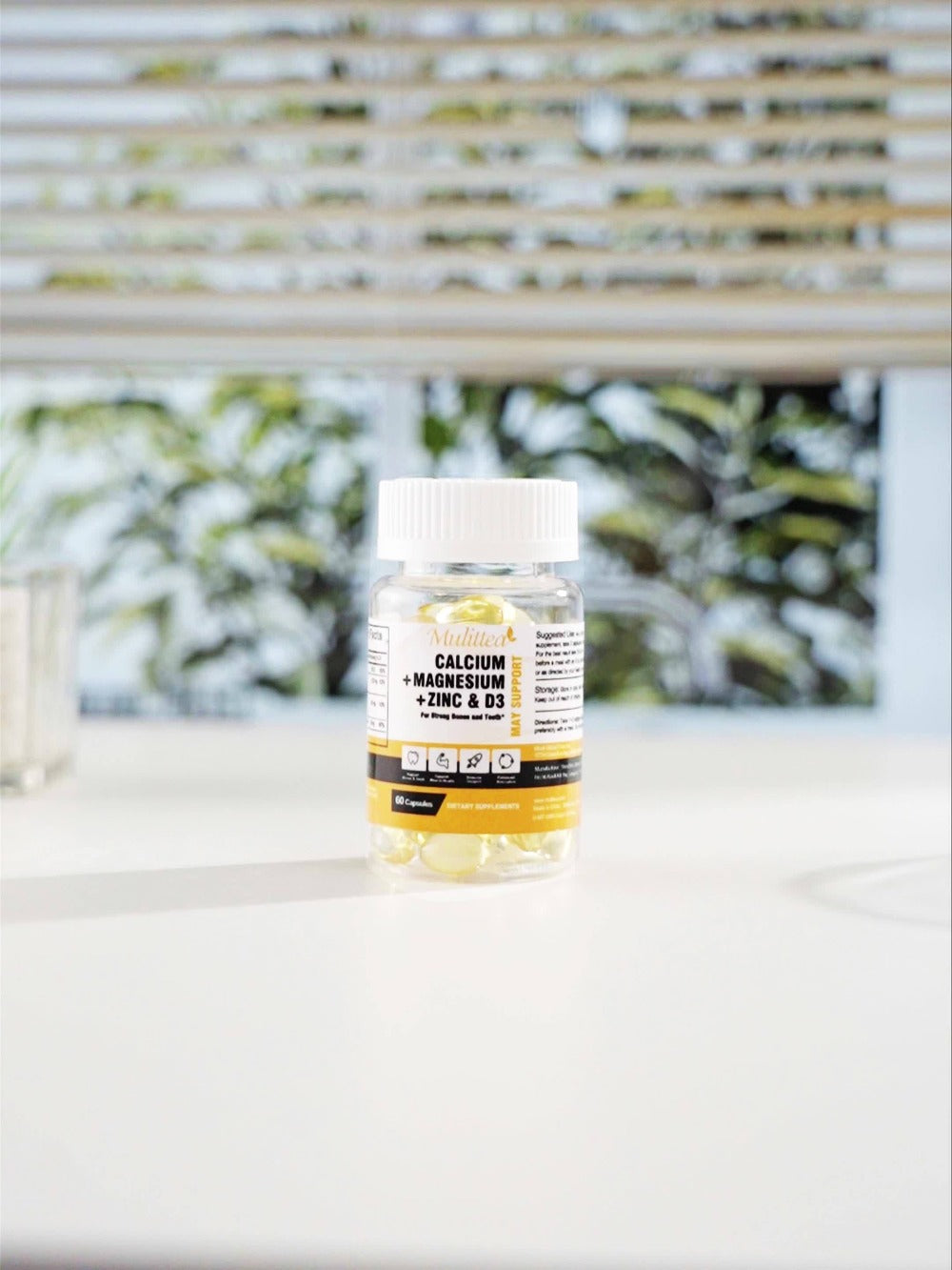 Calcium Magnesium Zinc & Vitamin D3 Capsules, 4-in-1 Synergistic Bone Strength & Immune Support