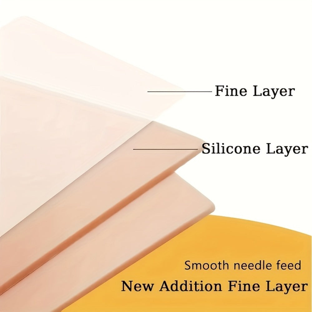 Tattoo Practice Skin Silicone Double-Sided – Flexible Fake Skin 1mm, Realistic Curvature for Tattoo Artists, Beginners