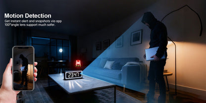 Security Camera 2K Clock-Format Model with Dual-Band WiFi, Color Night Vision, Motion Detection and Two-Way Talk