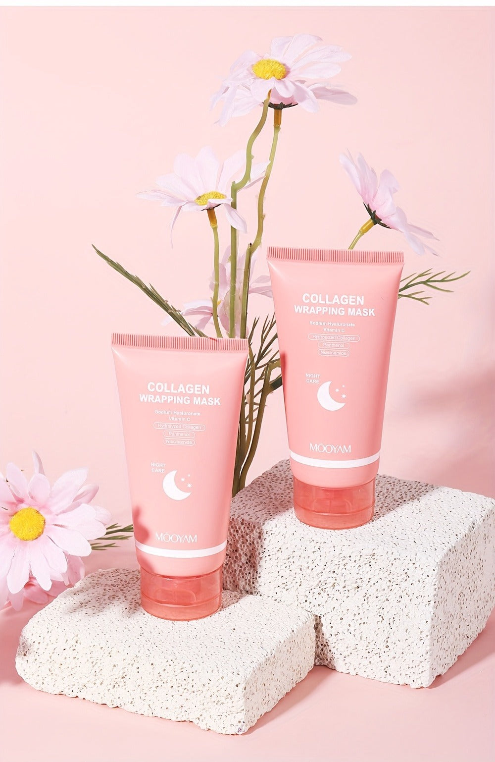 Collagen Night Mask Korean Skincare, Gel Face Mask with Applicator Brush, Hydrolyzed Collagen, Niacinamide