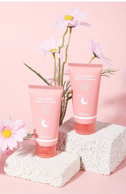 Collagen Night Mask Korean Skincare, Gel Face Mask with Applicator Brush, Hydrolyzed Collagen, Niacinamide