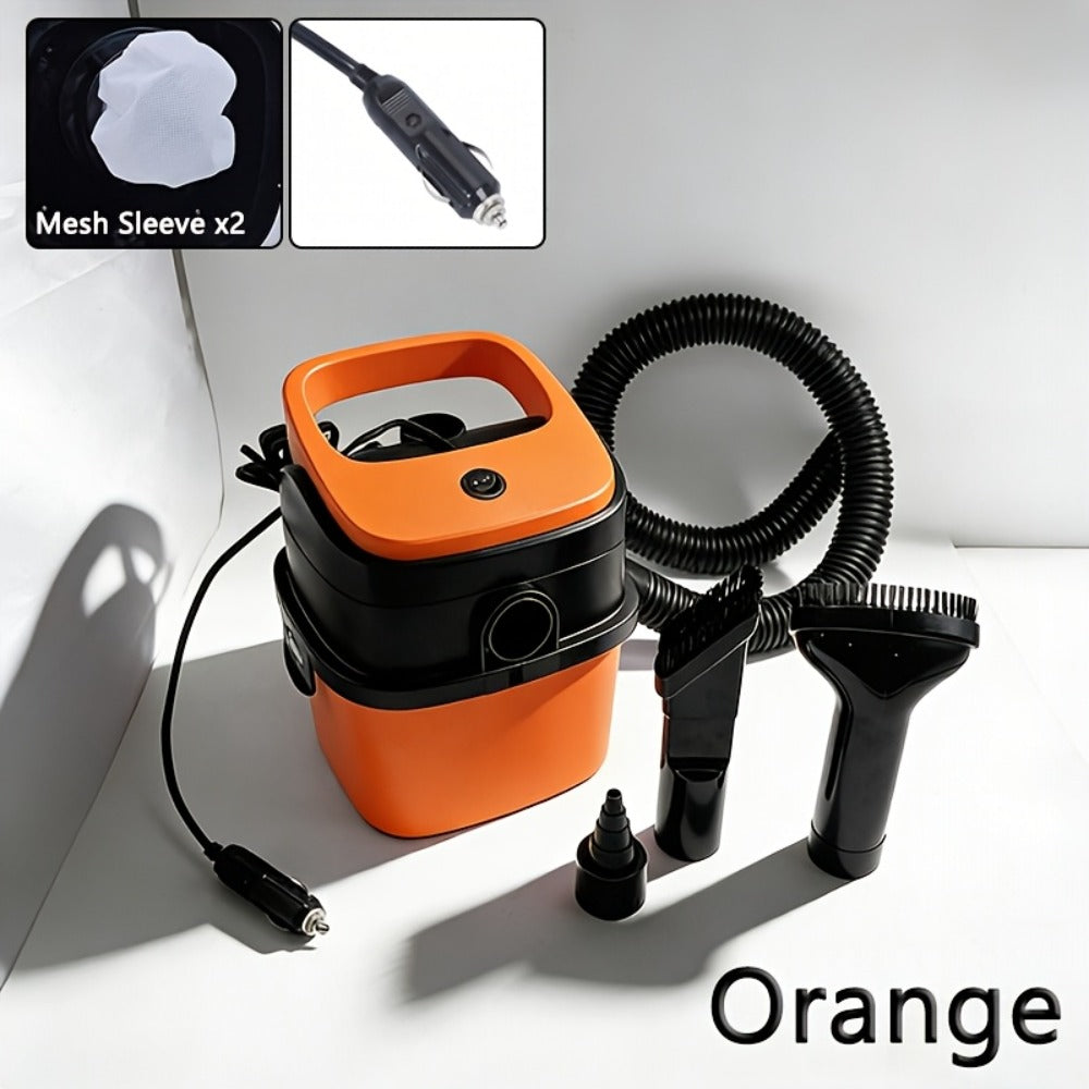12V Bucket-Style Car Vacuum Cleaner with Suction and Blower Ports, 0.4L-Plus Source Capacity and Seven Colors