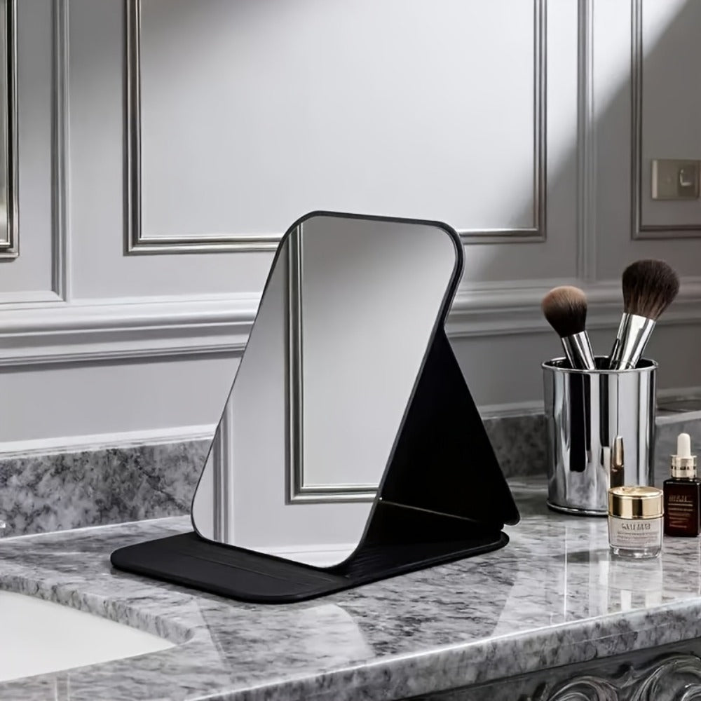 Barber Mirror, 3 Way Mirror for Self Hair Cutting with LED Lights, 360° View Anti-Fog HD Glass USB Rechargeable Folding Barber Mirror