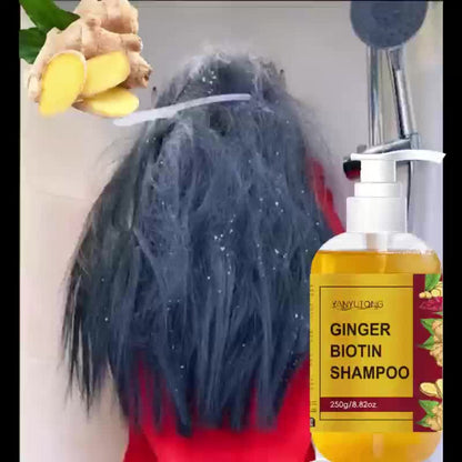 Ginger Biotin Shampoo 250g with Vitamin B7 for Hair Growth, Deep Cleansing, Anti-Breakage, Anti-Split Ends