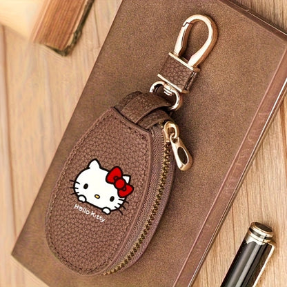 Hello Kitty Key Bag Car Key Organizer – Compact Keychain Pouch with Golden Zipper, Multi-Functional Key Storage Wallet