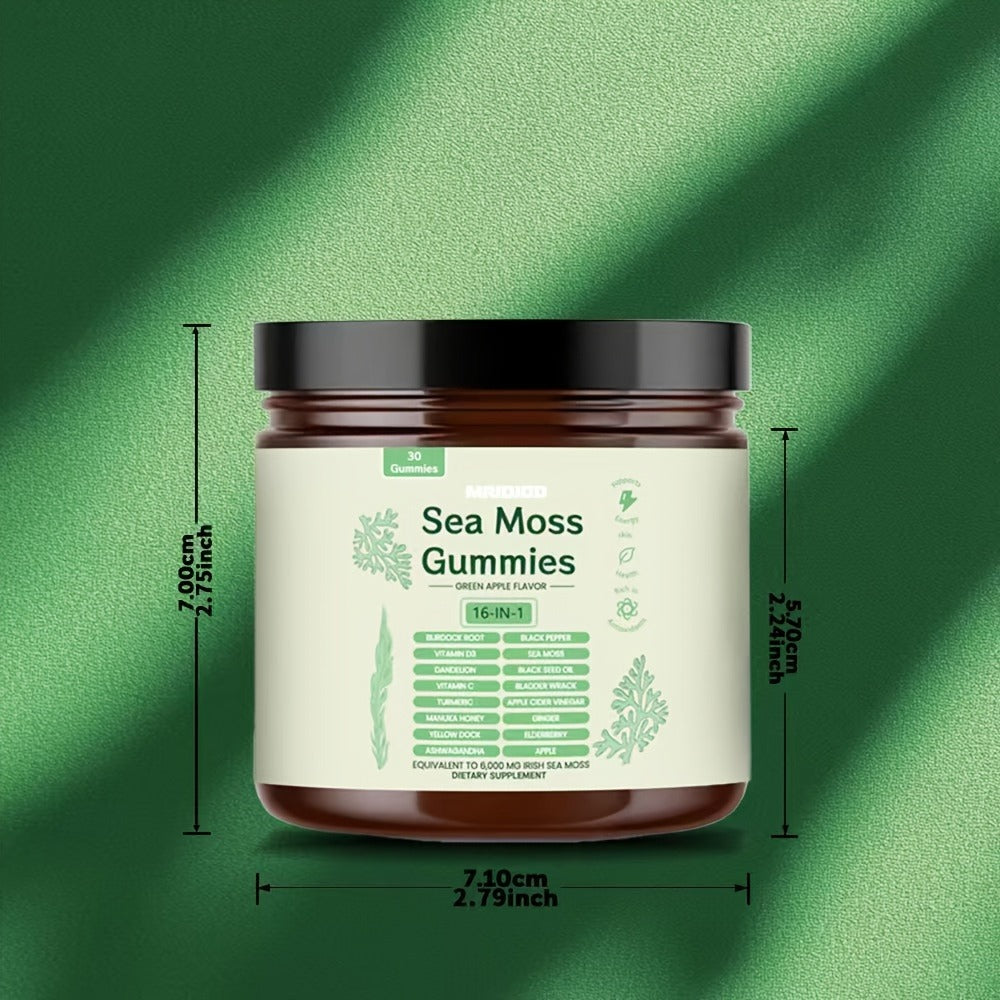 Sea Moss Gummies with Turmeric, Ashwagandha & Black Seed Oil, Immune Support for Bath Time, Home Spa and Personal Care