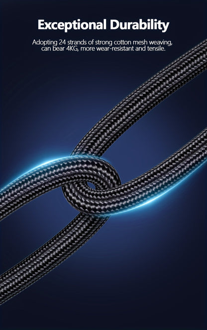 3.5mm Male to Male AUX Audio Cable, Durable Tangle-Free Stereo Cord for Car, Headphones, Speakers
