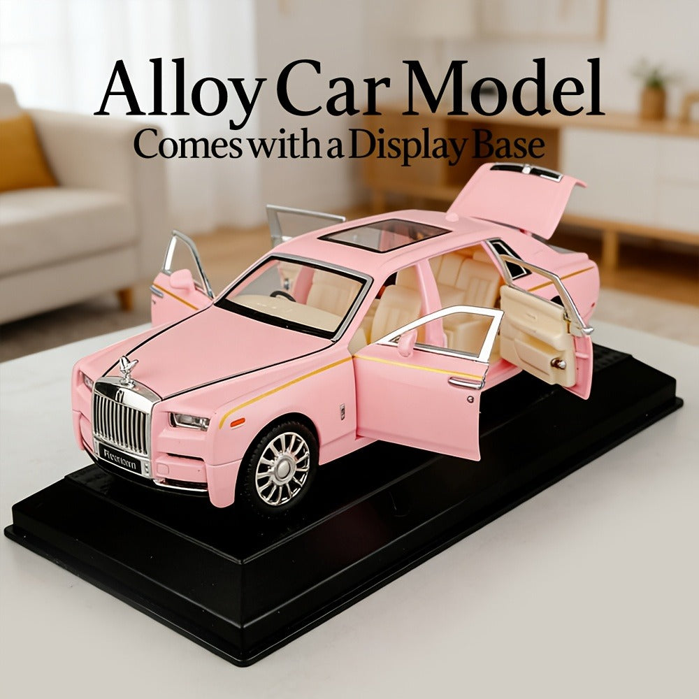 Collectible Diecast Car Model Zinc Alloy with Display Base & Openable Doors – Highly Detailed Static Decoration for Home Office Desk