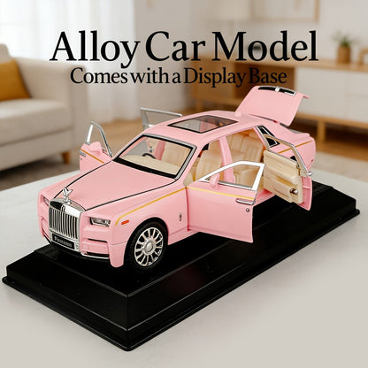 Collectible Diecast Car Model Zinc Alloy with Display Base & Openable Doors – Highly Detailed Static Decoration for Home Office Desk
