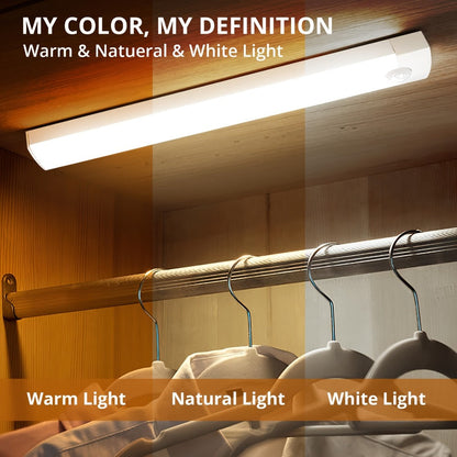 Motion Sensor Cabinet Light 3-Pack, 3-Color Temperature Dimmable Under Counter Closet Light