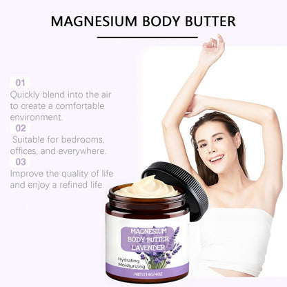 Lavender Magnesium Cream Body Lotion 4oz with Magnesium Chloride Lavender Oil Deep Relaxing Soothing Skin Nourishing for Women Men