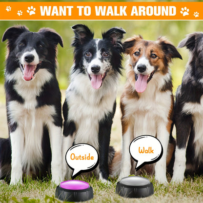 Dog Communication Buttons 12 Pack Recordable Talking Button Set 30 Second Voice Recording Pet Training Speaking Buttons 12 Colors Gift