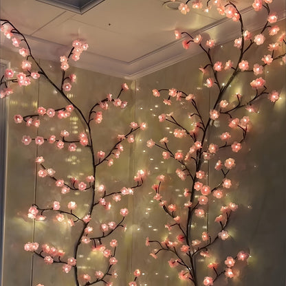 String Lights, Cherry Blossom Branch Chandelier with USB Power, Eight Modes and Four LED-and-Length Options