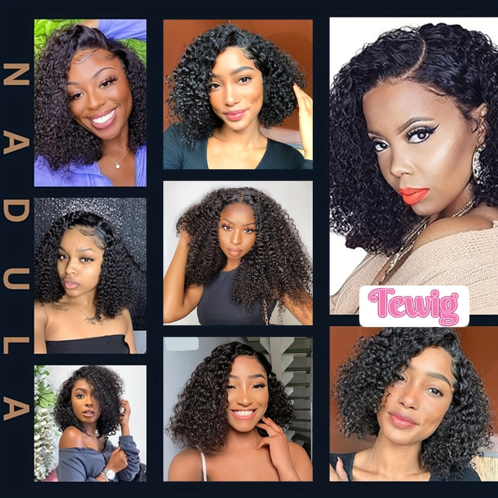Glueless Bob Wig Human Hair 13x4 Pre Cut Lace 200% Density Wear and Go Deep Wave Body Wave Pre, for Home, Travel and Salon Hair Styling