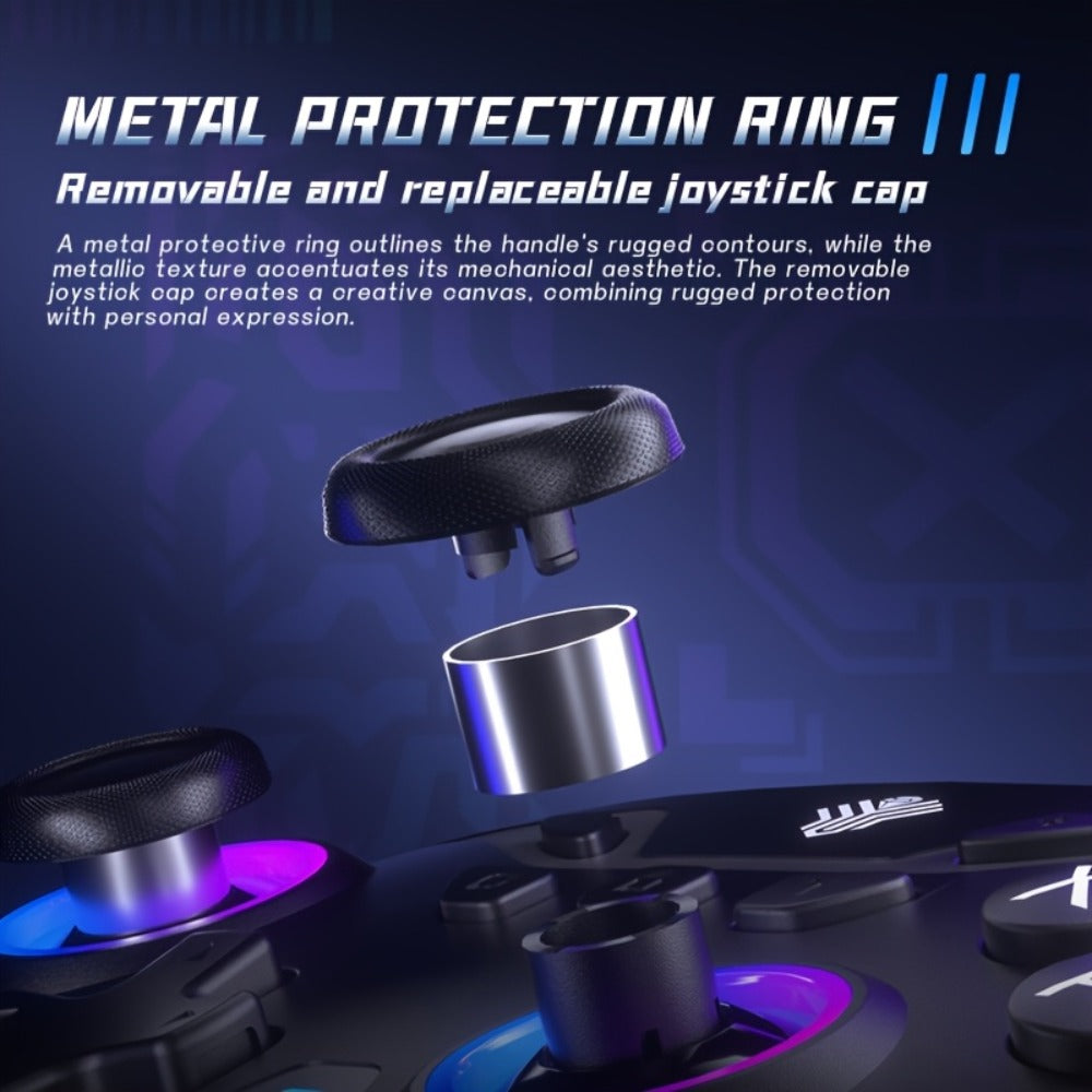 2.4G Wireless PC Game Controller in Five Colors with Hall-Effect Sticks, RGB Lighting and USB Receiver