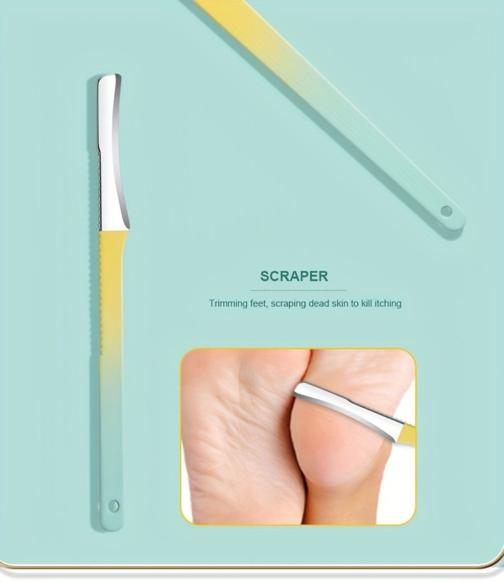 Eighteen-Piece Manicure and Pedicure Kit with Gradient Case, Clippers, Scissors, Files and Pushers