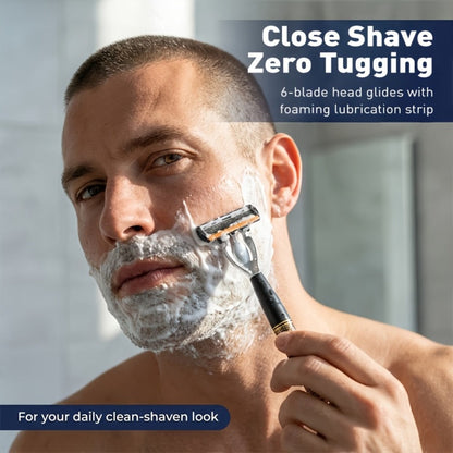 Men's Razor Set with Stainless Steel Replacement Blades – Reusable Handle & High-Capacity Blade Kit for Smooth Close Shave