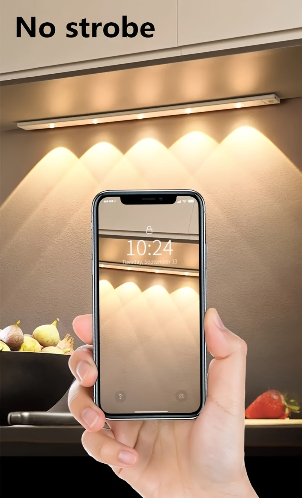 LED Sensor Strip Light USB Rechargeable – 3-Color Dimmable Motion Sensing Wireless Night Light for Kitchen, Wardrobe, Cabinet