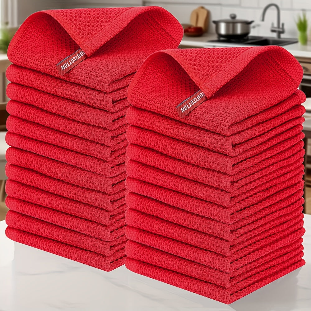 Kitchen Dish Cloths 23pcs 100% Cotton Waffle Weave Ultra Dish Towels 12x12 Inch for Cooking Cleaning Wiping Hands Kitchen Decor Gift