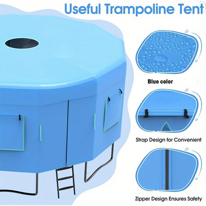Trampoline Tent Canopy with Windows & Sun Protection – Fits 6/8/10/12/14/15/16ft Round Trampoline, Straight Pole Compatible