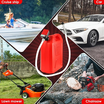 Automatic Fuel Transfer Pump with Auto-Stop – 3.2 GPM, 51" Extra Long Hose, Battery & USB Powered | Portable Gas Can Pump for Gasoline