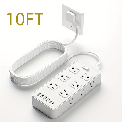Charging Station 18-in-1 Power Strip Surge Protector 12 AC Outlets 6 USB Ports 4 USB-A 2 USB-C for an Everyday Personal Care Routine