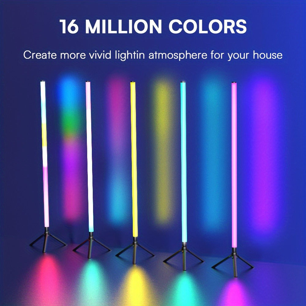 RGB Tube Light with Stand, Smart App & Remote Control, Music Sync Color Changing, Timing, USB Powered for DJ Lighting