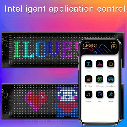 Programmable Flexible LED Matrix Panel Sign, App & Radio Controlled, Dynamic Scrolling Text Pattern & Animation
