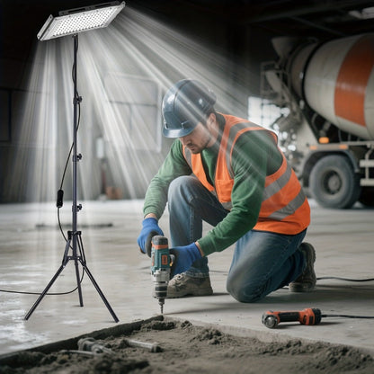 LED Work Light USB Powered 6000K Super Bright, Adjustable Height & Angle Bracket Lamp for Construction Site