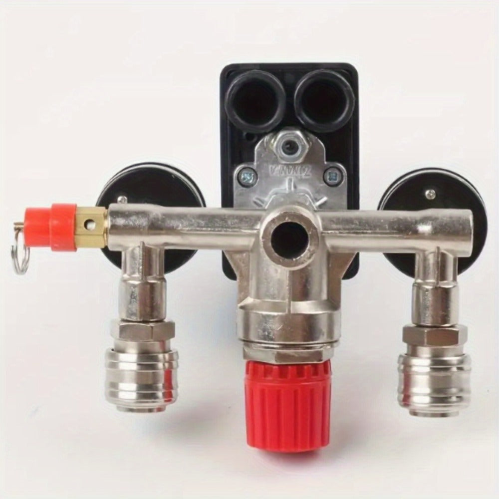 Air Compressor Pressure Switch Manifold Kit with Regulator Gauge Valve Bracket Assembly, Complete Control System for Air Pump