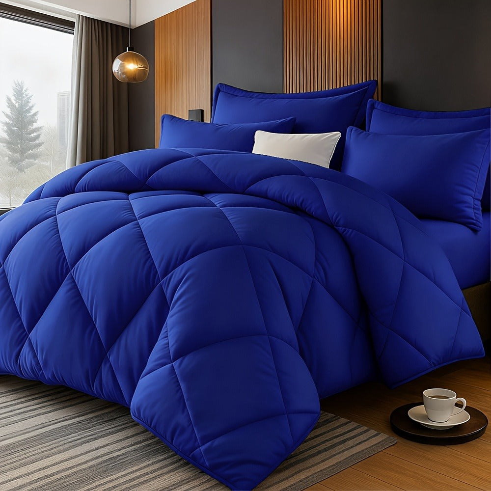Comforter Set 2/3 Piece – Diamond Grid Quilted Down Alternative Comforter with Pillowcases, Soft Microfiber Breathable All Season Bedding