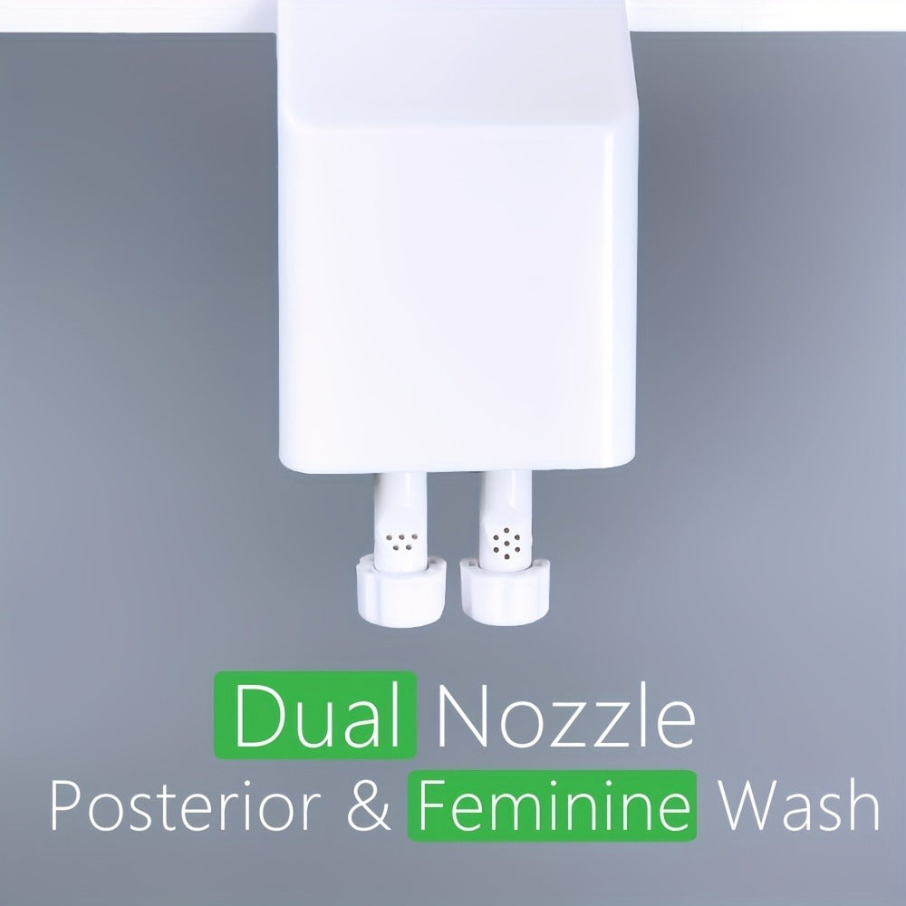 Bidet Attachment Hot and Cold Water, Dual Nozzle Non-Electric Toilet Seat Bidet, Rear & Feminine Wash