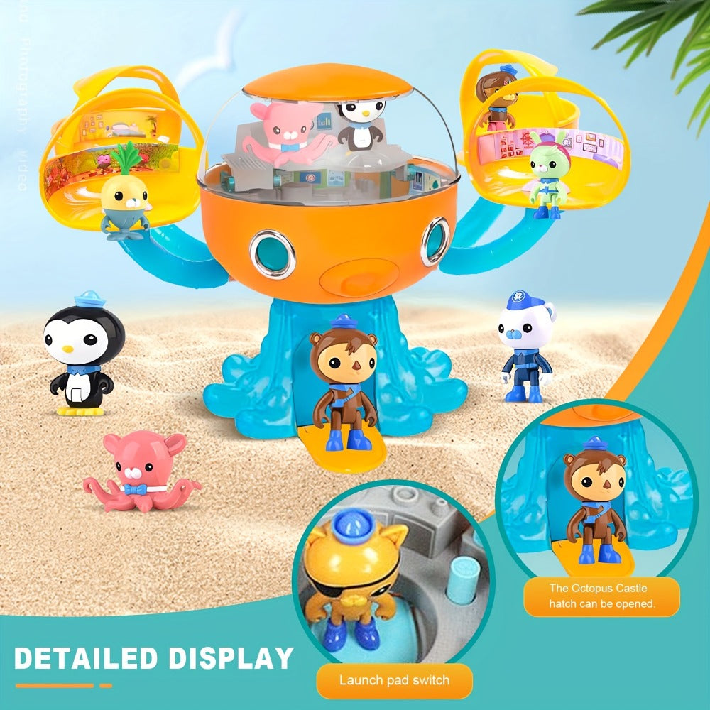Octonauts Octopod Castle Adventure Playset, 8 Action Figures Glow Stickers Light Sound Effects